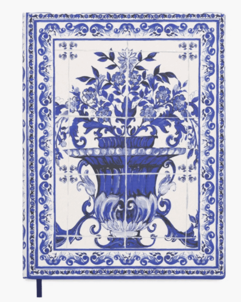 Dolce & Gabbana Carretto Large Blank Notebook. Part of a September beauty guide.