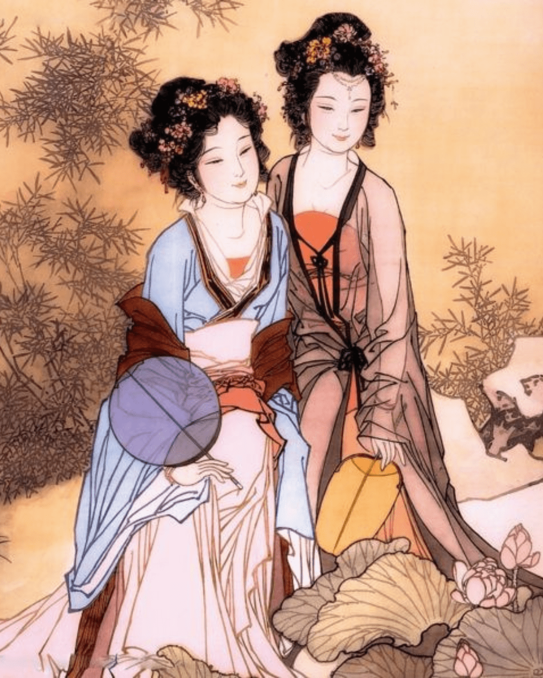 A Gongbi style painting of Tang Dynasty women (artist unknown)
