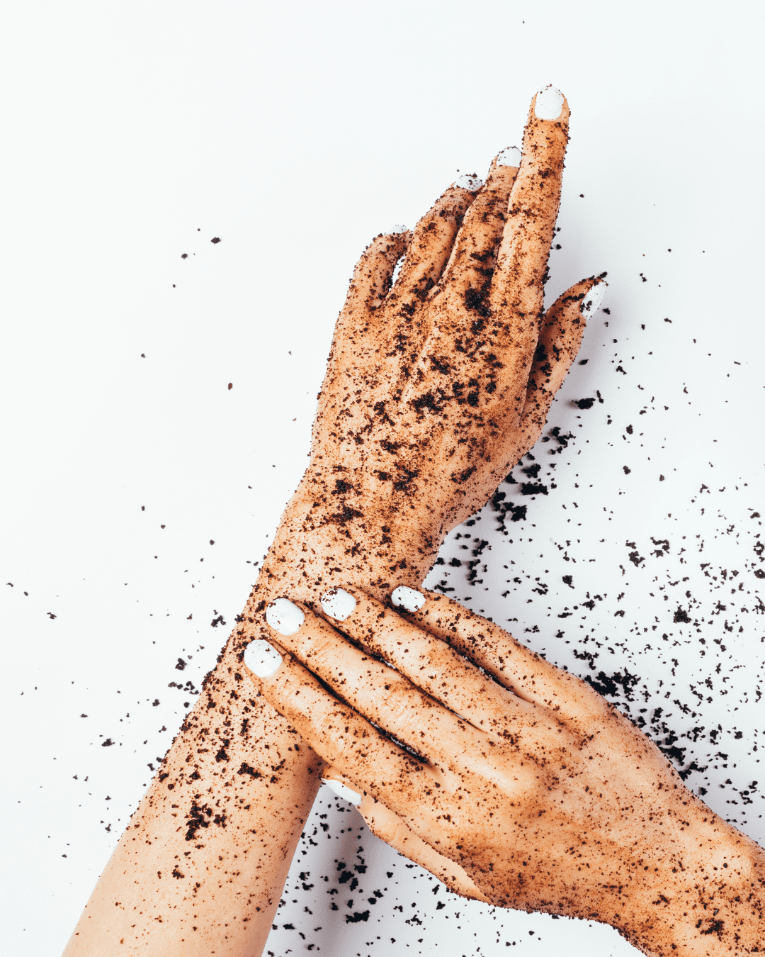 Coffee grounds body scrub