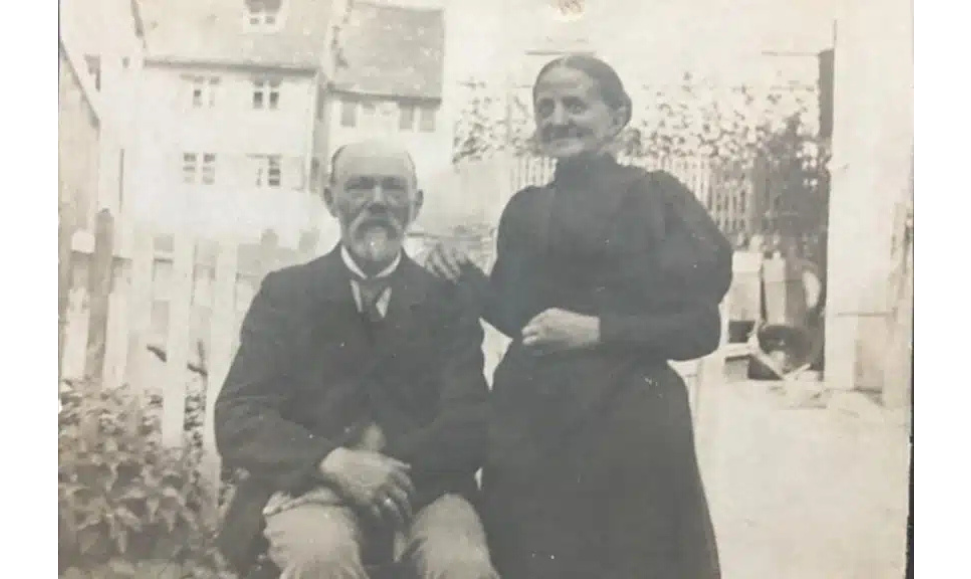 Emanuel Heilbronner with his wife Louise, many years after he began making soap in the basement of his house in Laupheim, Germany.