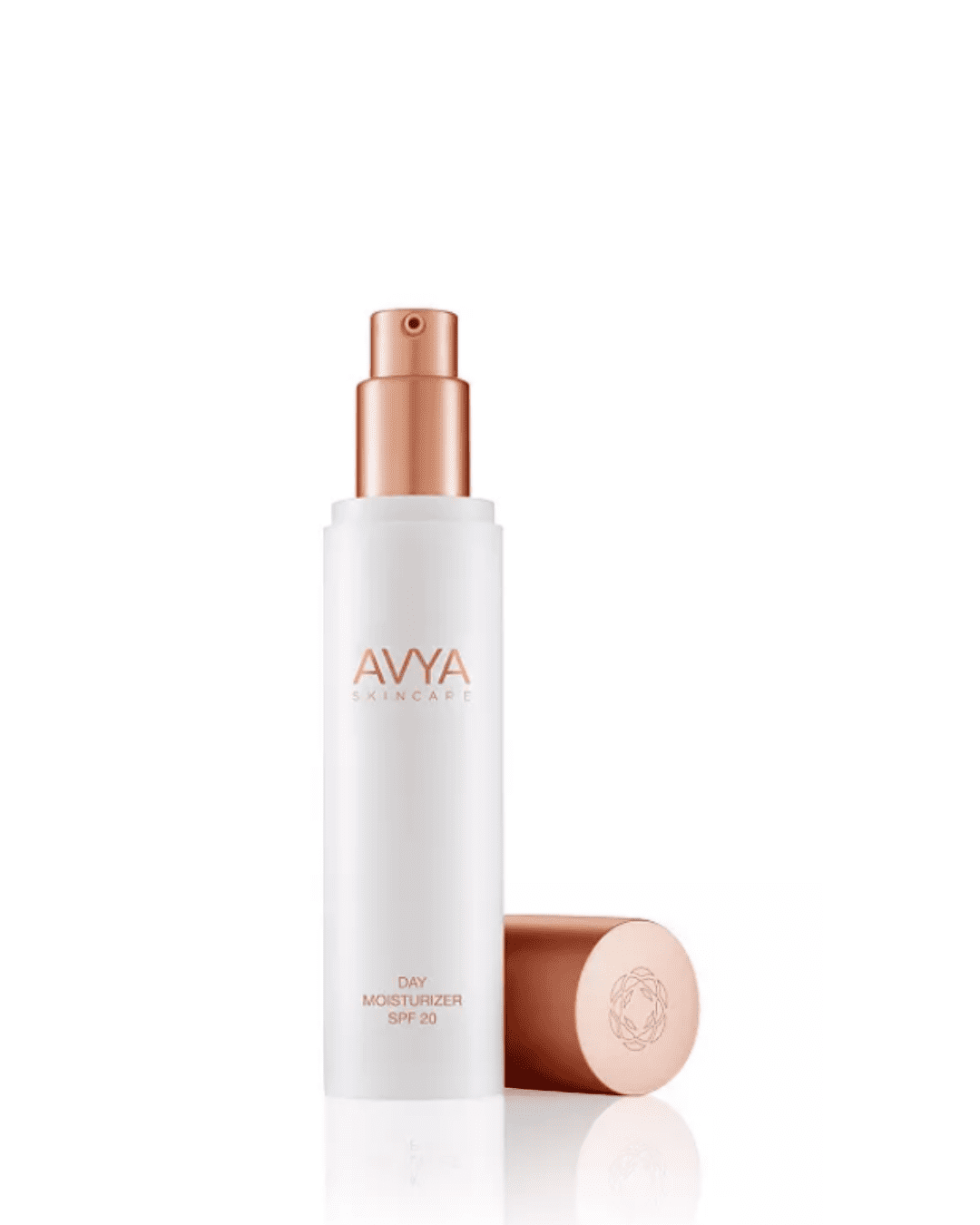 Avya Advanced Ayurveda Skincare Moisturizer with SPF on a white surface with a white background. A product that is Ayurvedic skincare.