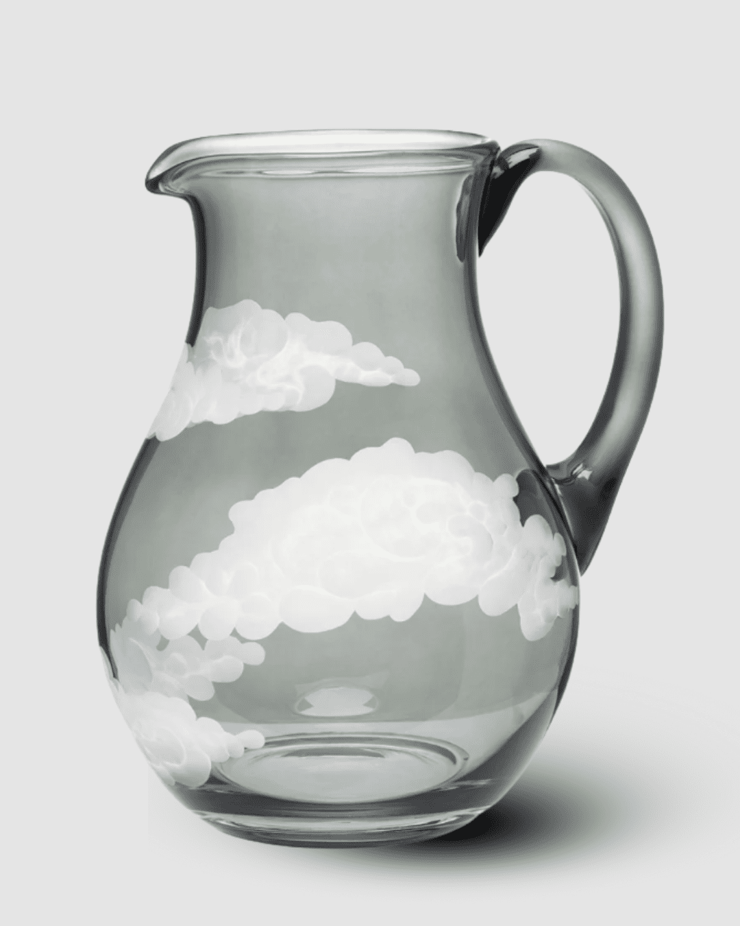 Jonathan Hansen In The Clouds Jug from Neiman Marucus, cleanr glass pitcher with cloud-inspired design, elegant drinkware.
