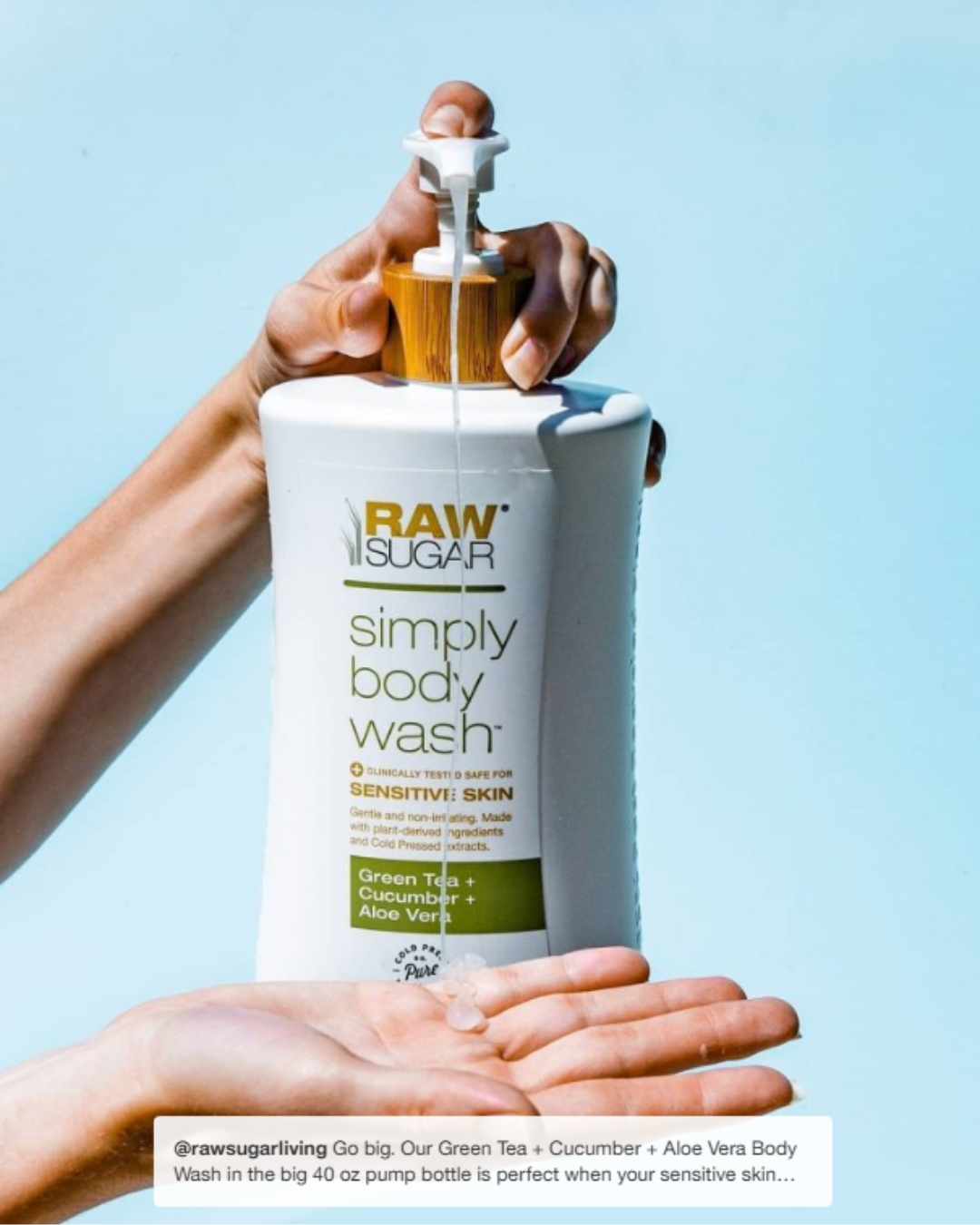 Raw Sugar Simply Body Wash Green Tea, Cucumber, Aloe Vera