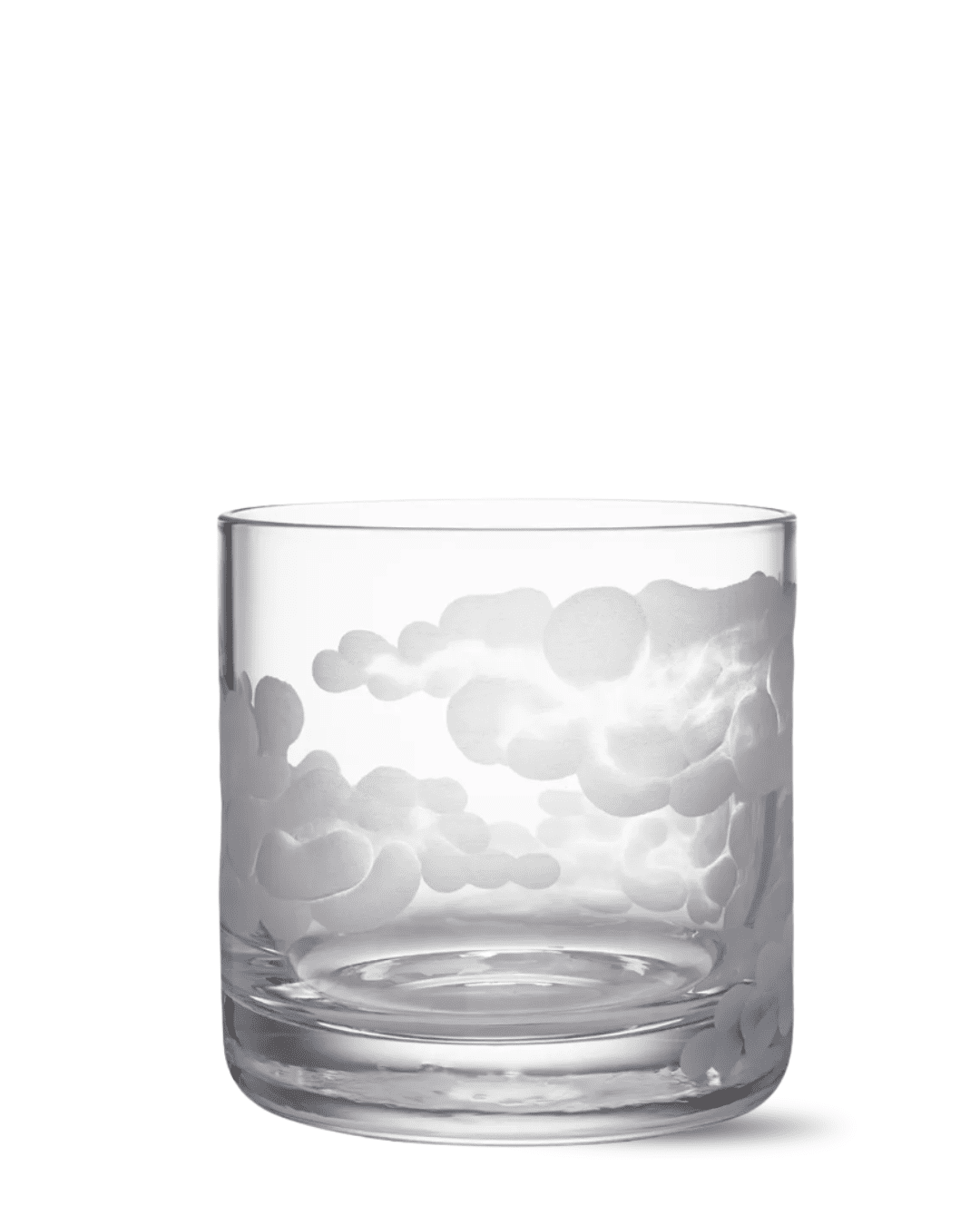 In The Clouds Rocks Tumbler crystal glass from Neiman Marcus, clear glassware with cloud-inspired design, elegant drinkware.