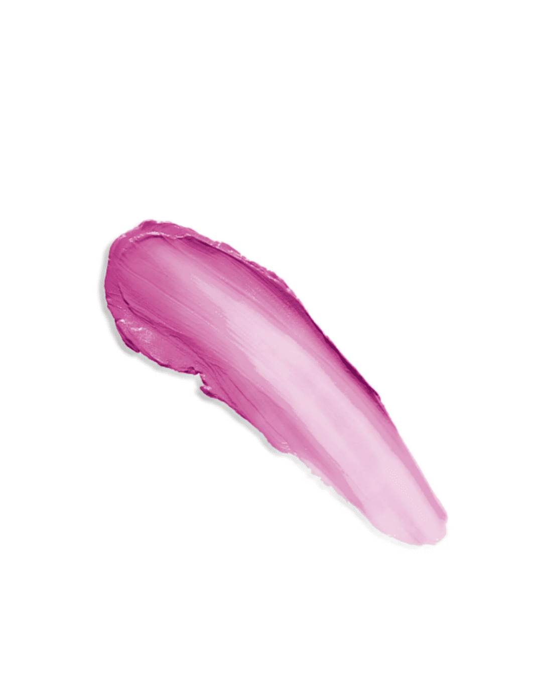Swatch of Winky Lux Purrfect Pout Lipstick shade Frisky on a white surface, showing the vibrant purple-pink beauty finish.