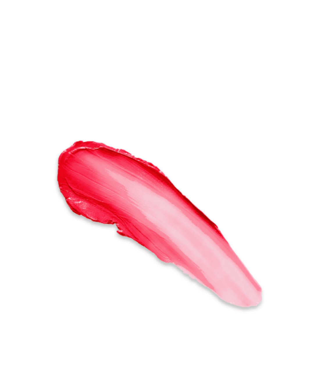 Swatch of Winky Lux Purrfect Pout Lipstick shade Furever, a pink-red hue, on a white background, highlighting the bold beauty pigment.