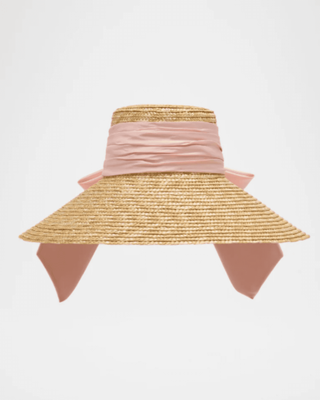 Eugenia Kim Mirabel Bow Straw Hat, front view, wide-brim straw hat for sun protection.