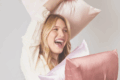 KITSCH Satin pink pillow case