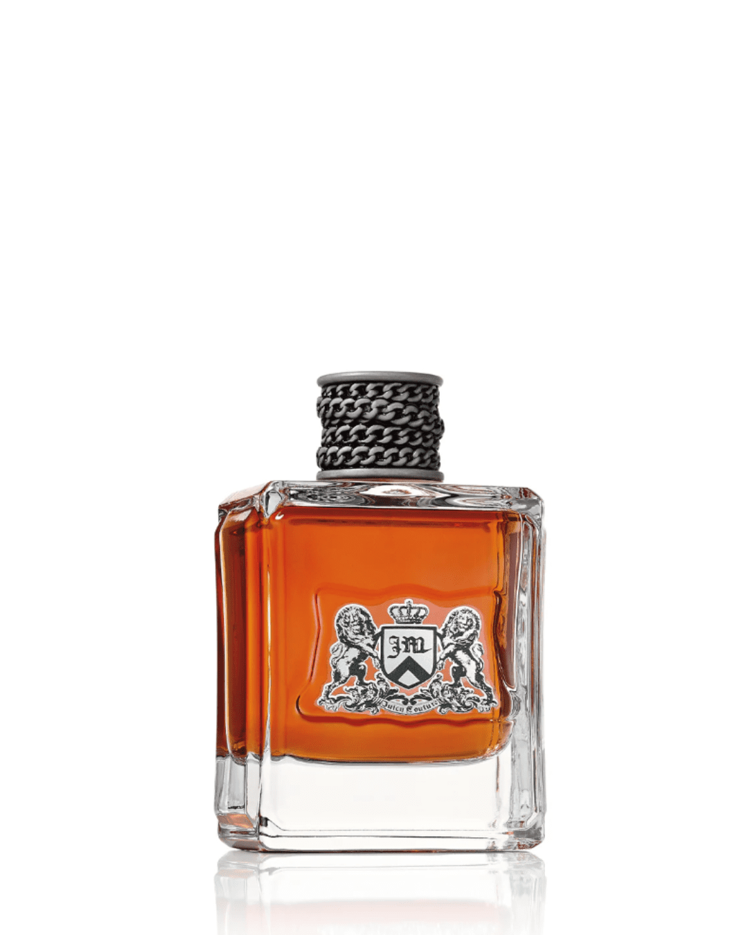 Juicy Couture Dirty English glass bottle on a white background.