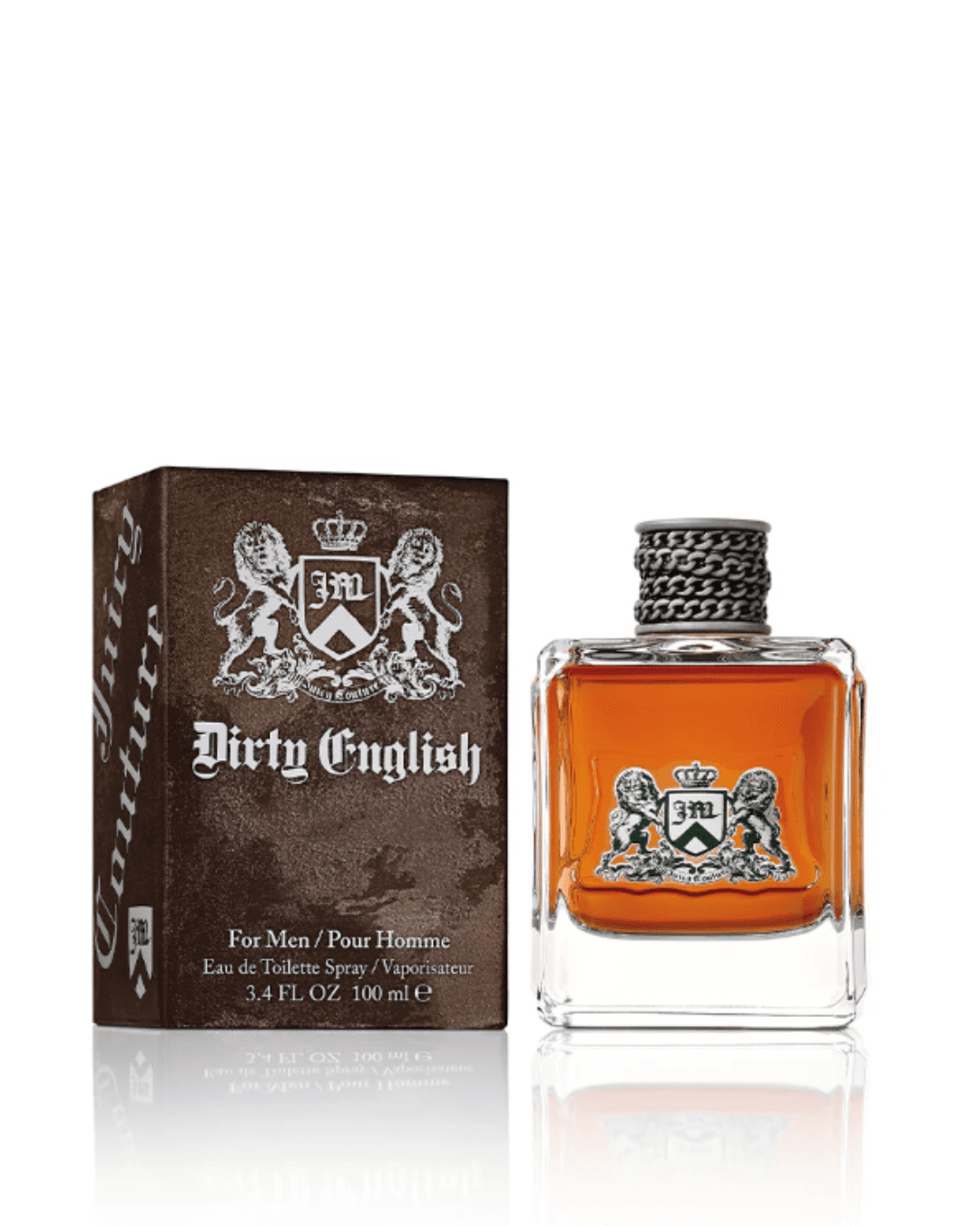 Juicy Couture Dirty English with it's brown box packaging on a white background.
