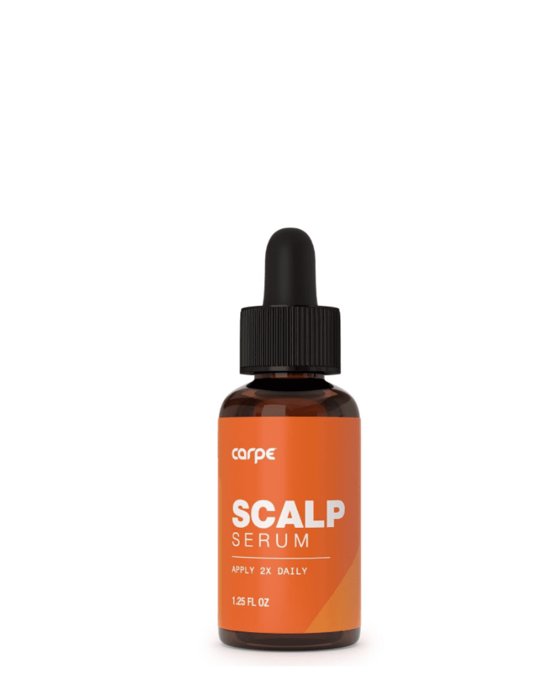 Carpe Scalp Serum for Oil and Sweat Control displayed on a white background and white surface.