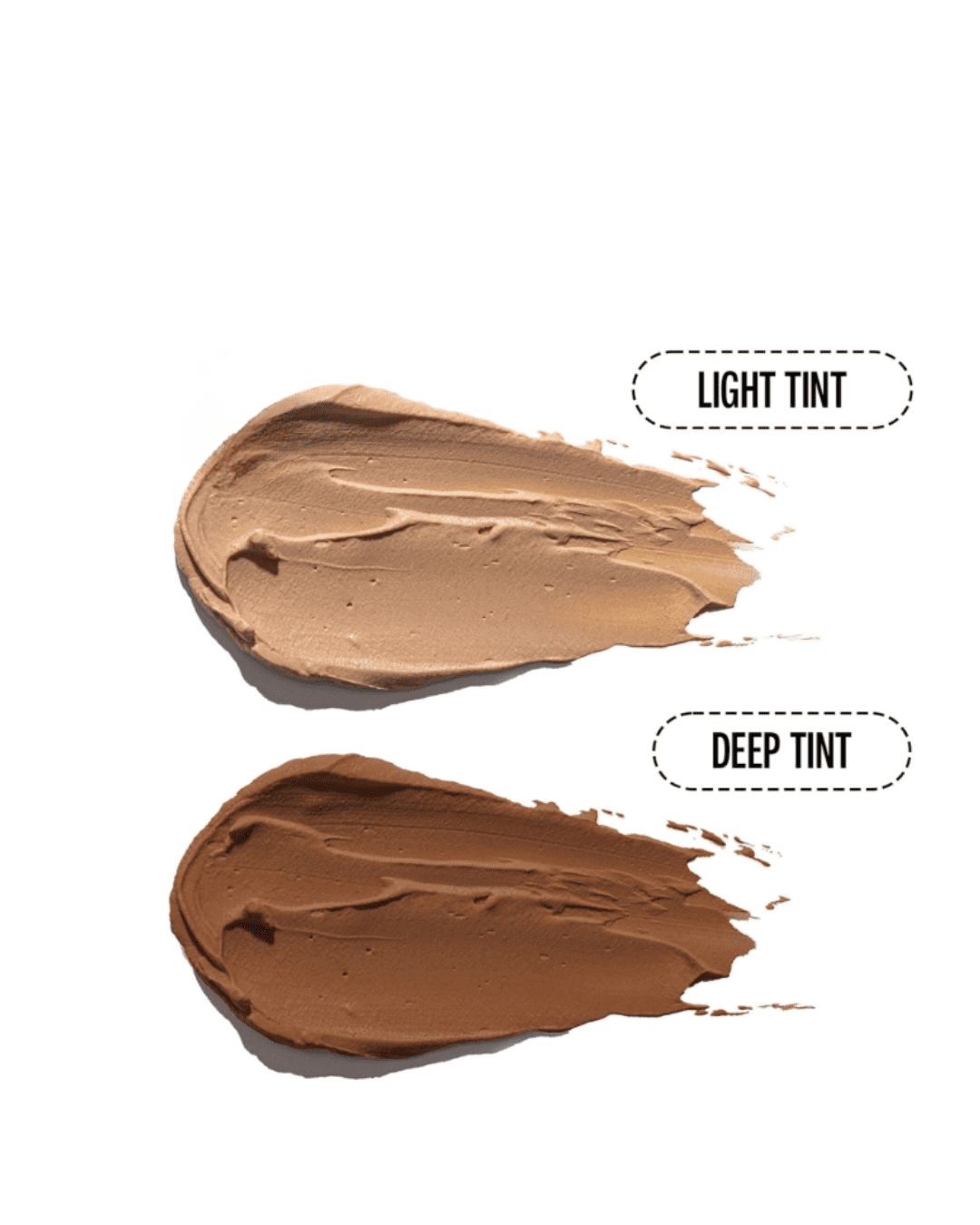 Carpe Sweat Absorbing Lasting Matte SPF Primer on a white background; light tint at the top and deep tint at the bottom showing shade range.