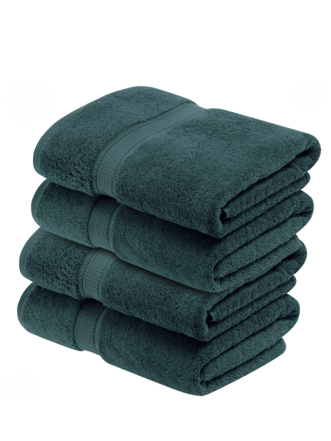 Hokku Designs Donlad Certified Egyptian Cotton 800 GSM Heavyweight Plush Solid Luxury Bath Towel in an emerald green color.