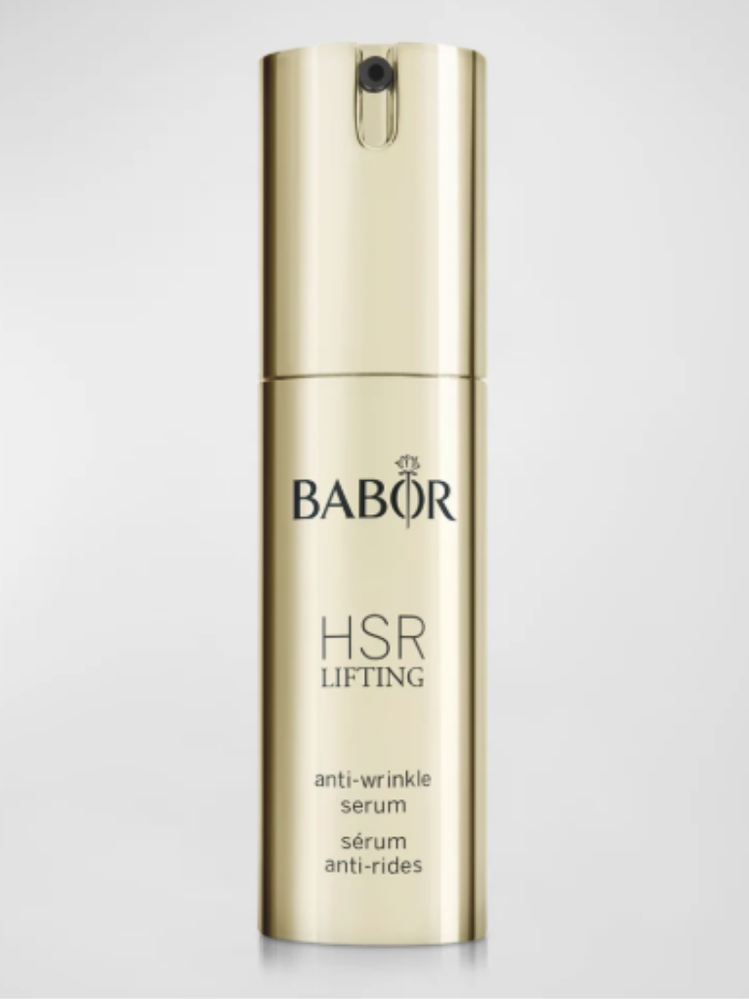 BABOR HSR LIFTING Anti-Wrinkle Serum in a white box packaging on a white background. BABOR created a forest and beekeeping sanctuary for bees to thrive and make honey.