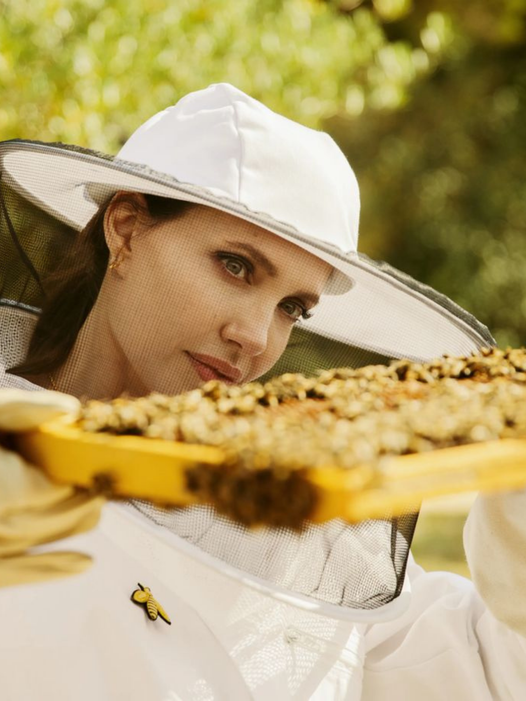 Angelina Jolie for Guerlain. Women for Bees is part of Guerlain's stewardship for the planet involving honey in their products.