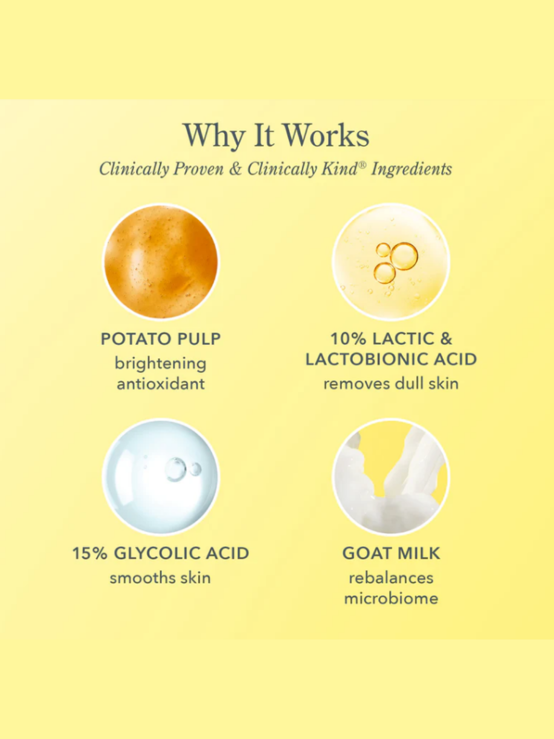 Beekman 1802 Potato Peel with glycolic acid.