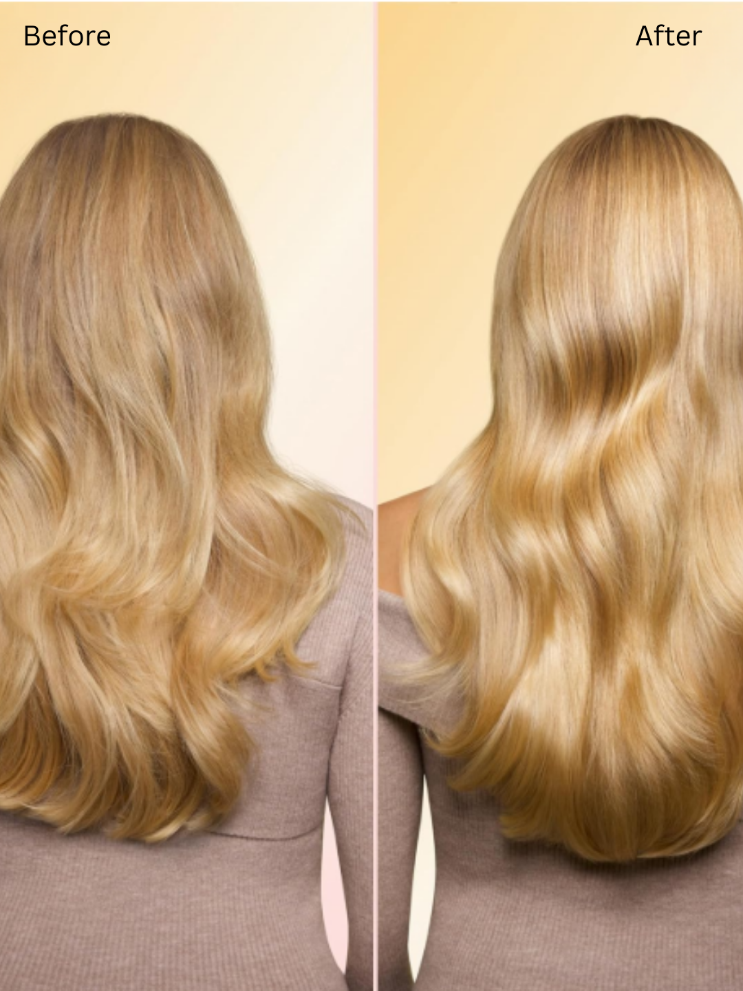 Gisou Honey Gloss Ceramide Therapy Hair Mask before and after pictures.